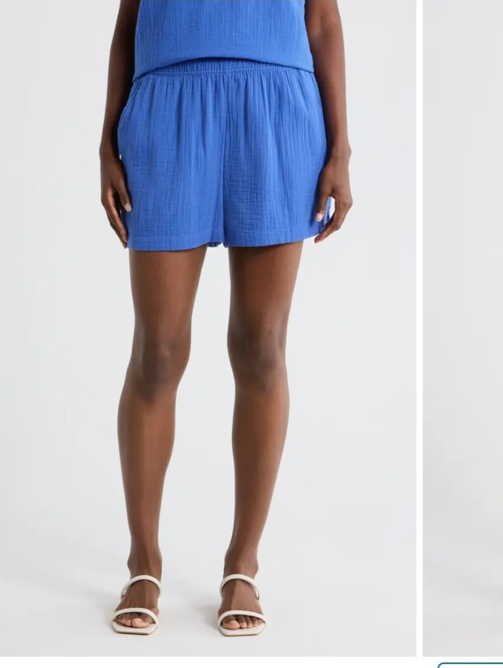 Calson Cotton Gauze Blue Pull On Shorts